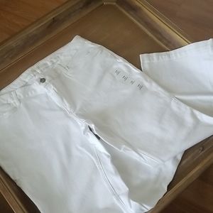Eddie Bauer Curvy Trouser Leg White Jeans Size 16 NWT